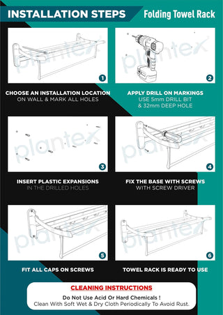 Planet Platinum Stainless Steel Folding Towel Rack