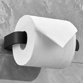 Plantex Space Aluminium Tissue Paper Roll Holder Kitchen and Bathroom/Tissue Paper Roll Stand/Bathroom and Kitchen Accessories (Black)