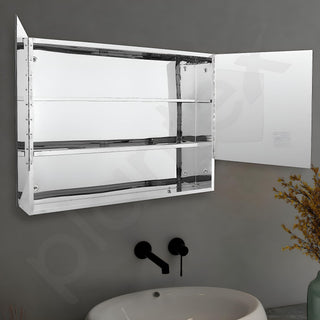 Plantex Bathroom Mirror Cabinet with Lower Shelf/Bathroom Organizer/Bathroom Accessories - 24x32 inches