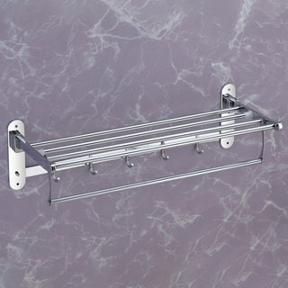 Plantex Stainless Steel Folding Towel Rack for Bathroom/Towel Stand/Towel Holder/Bathroom Accessories (24 Inch) - Chrome