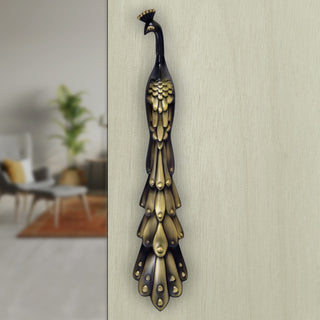 Plantex Mayur 400 MM Door Handle for Main Door Peacock Shaped Handle (16 inches-Rich Brass Antique)