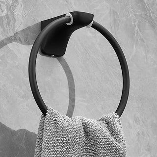 Plantex Space Aluminium Hand Napkin Hanger/Towel Ring/Napkin Holder/Towel Hanger/Bathroom Accessories (Black)