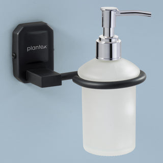 Plantex 304 Grade Stainless Steel Handwash Holder for Wash Basin Liquid Soap Dispenser/Bathroom Accessories - Cute (Black)