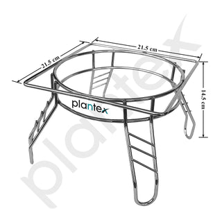 Plantex Heavy Stainless Steel Plant Pot Stand - Planter Stand - Matka Stand Chrome Plated