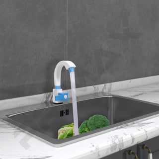 Plantex PTMT ES-116-Single Lever Swan Neck Sink tap for kitchen/360° Swivel Spout Kitchen Sink Tap/Tap for Kitchen Sink/Kitchen Taps for Home Sink-(Blue & White)