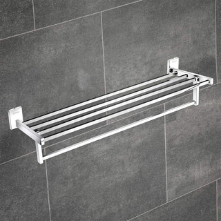 Plantex 304 Grade Stainless Steel 24 Inch Towel Rack for Bathroom/Towel Stand/Towel Hanger/Bathroom Accessories - Iris (Chrome)