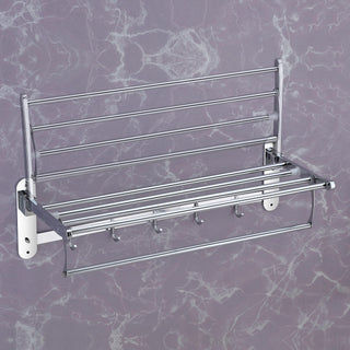 Plantex Stainless Steel Folding Towel Rack for Bathroom/Towel Stand/Towel Holder/Bathroom Accessories (24 Inch) - Chrome