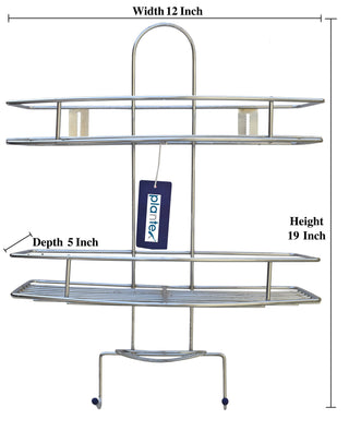 Plantex 5 In 1 Stainless Steel Multipurpose Shelf/Holder For Kitchen & Bathroom-Regular(Pack Of 1), Showers, Silver