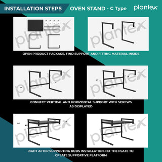 Plantex Metal Space Saver Kitchen Organizer Stand For Convection Microwave Otg Oven – Kitchen Accessories (Black)