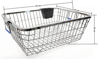 Planet Stainless Steel Dish Drainer Basket for Kitchen/Dish Drying Rack/Bartan Basket (Size:64x47x20 cm)