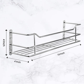 Plantex Stainless Steel Perfume Rack/Shampoo Rack/Shelf/Wall Mount Bathroom Shelf/Rack (14 inch)