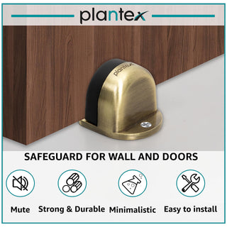 Plantex Premium Floor Mounted Door Buffer/Sound Dampening Rubber Buffer for Bed Room/Living Room/Kitchen/Bathroom Door – Pack of 1 (Brass Antique)