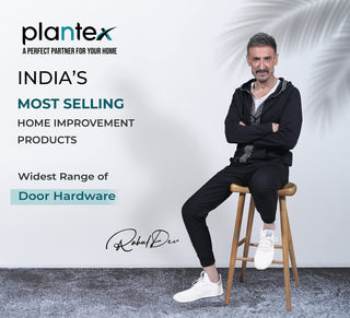 Plantex Heavy Duty Tri Bolt Lock with Key & Knob for Main Door/Suitable for Double and Single Door for Home,Office,Hotel (Matt)