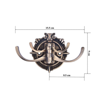 Plantex Zinc Alloy, Antique Robe Hook, Cloth-Towel Hanger Bathroom Accessories (Brass, Lion)