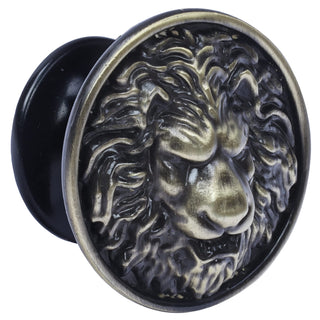 Plantex Lion Face Cabinet Drawer Knob Handle/Kitchen Cabinet Knobs/Knobs for Cabinets and Drawer/Round Drawer Pulls and Knobs- Pack of 6 Pieces (Brass-Antique)