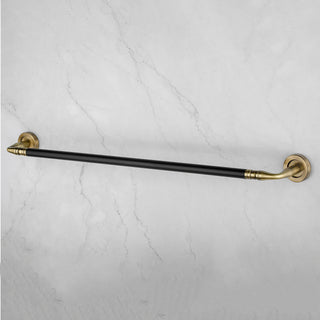 Plantex Stainless Steel Towel Hanger for Bathroom/Towel Rod/Bar/Bathroom Accessories (24 inch - Brass Antique & Black) - Pack of 1