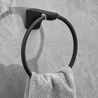 Plantex Space Aluminium Hand Napkin Hanger/Towel Ring/Napkin Holder/Towel Hanger/Bathroom Accessories (Black)