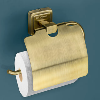 Plantex 304 Grade Stainless Steel Toilet Paper Holder/Stand for Toilet Paper Roll/Tissue Paper Holder - Decan (Brass Antique)