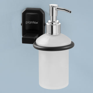 Plantex 304 Grade Stainless Steel Handwash Holder for Wash Basin Liquid Soap Dispenser/Bathroom Accessories - Cute (Black)