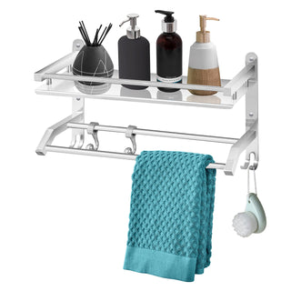 Plantex Stainless Steel Multipurpose Bathroom Shelf/Storage Organizer for Bathroom/Kitchen/Bathroom Accessories - Wall Mount (Chrome)