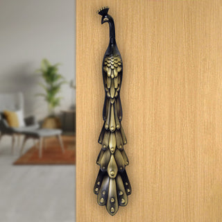 Plantex Mayur 400 MM Door Handle for Main Door Peacock Shaped Handle (16 inches-Rich Brass Antique)