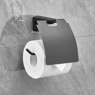 Plantex Space Aluminium Toilet Paper Holder/Tissue Paper Roll Holder in Bathroom/Lavatory/Bathroom Accessories (Black)