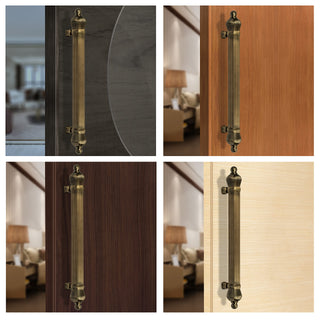 Plantex Taj Heavy Duty Door Handle/Door & Home Decor/17-inches Main Door Handle/Door Pull Push Handle - Pack of 1 (319-Brass Antique Finish)