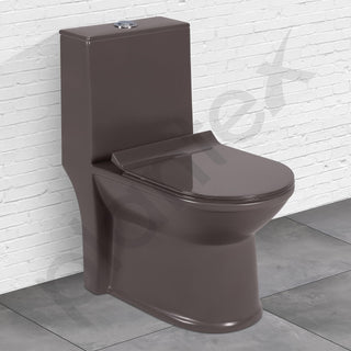 Plantex Ceramic One-Piece Commode with Counter-Top Basin for Bathroom/Western Toilet/Bathroom Wash Basin – Choco