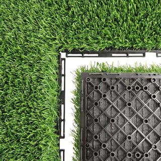 Plantex Artifical Grass Interlocking Deck Tiles for Garden/Terrace/Balcony/Patio/Indoor & Outdoor Flooring/Water Resistant ? Pack of 12 (Grass, 24x12 Inch)