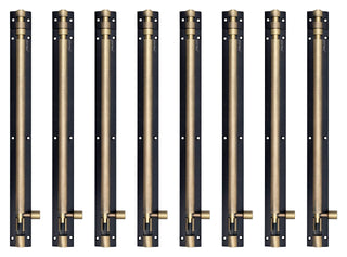 Plantex Heavy Duty 12-inch Joint-Less Tower Bolt for Wooden and PVC Doors for Home Main Door/Bathroom/Windows/Wardrobe - Pack of 8 (703, Brass Antique and Black)