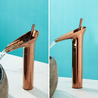 Plantex Designer Pure Brass Wash Basin Tap for Bathroom/Single Lever Hot & Cold Basin Mixer (Brass - PVD Choco)