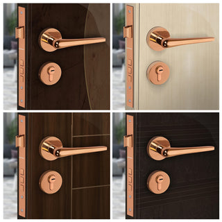 Plantex Door Lock-Fully Brass Main Door Lock with 4 Keys/Mortise Door Lock for Home/Office/Hotel (Sumer-3035, Rose Gold)