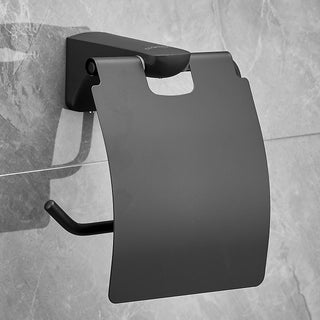 Plantex Space Aluminium Toilet Paper Holder/Tissue Paper Roll Holder in Bathroom/Lavatory/Bathroom Accessories (Black)