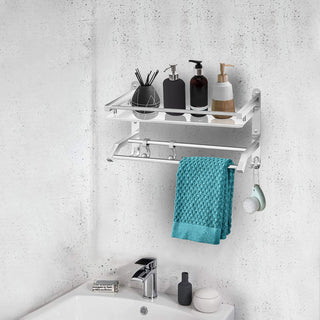 Plantex Stainless Steel Multipurpose Bathroom Shelf/Storage Organizer for Bathroom/Kitchen/Bathroom Accessories - Wall Mount (Chrome)