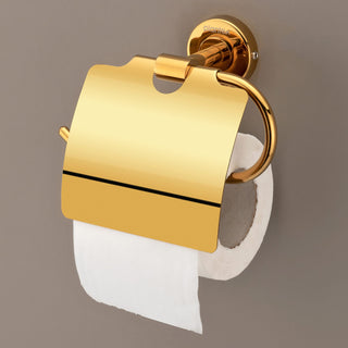 Plantex 304 Grade Stainless Steel Daizy Toilet Paper Roll Holder/Tissue Paper Holder for Bathroom/Bathroom Accessories - Pack of 2 (APS-954 - PVD Gold)