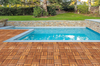 Plantex Merbau Wood Deck Tiles for Garden/Terrace/Patio/Outdoor Tiles with Interlocking Installation-Waterproof Flooring Tiles – Pack of 10 (Wood - 12x12 Inch)