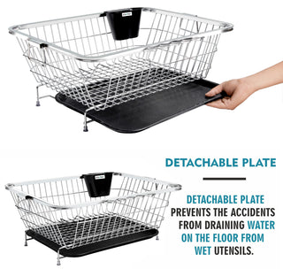 Plantex Stainless Steel Dish Drainer Basket for Kitchen Utensils/Dish Drying Rack with Drainer/Plate Stand/Bartan Basket (Size-56 x 43 x 22 cm)