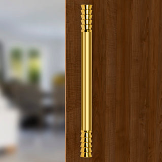 Plantex Golden Lotus 14 Inches Main Door Handle/Handle for Glass Door/Wooden Door Handle/Pull and Push Operations (Gold), Pull Handle