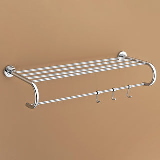 Plantex 304 Grade Stainless Steel Bathroom Towel Hanger/Towel Rack with Towel Rod/Towel Holder/Bathroom Accessories - Daizy (24-inch) Chrome