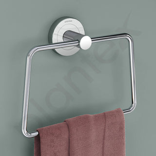 Plantex Stainless Steel Towel Ring for Bathroom/Wash Basin/Napkin-Towel Hanger/Bathroom Accessories (Chrome-Trapezium) - Pack of 1