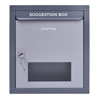 Plantex All in 1 Multipurpose Letter/Suggestion Box/Complaint /Donation Box with Lock Table Top or Wall Mount (Grey)