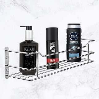 Plantex Bathroom Shelf for Wall/Stainless Steel Rack for Bathroom/Kitchen/Living Room/Perfume Rack/Bathroom Organiser (12 inch, Chrome)