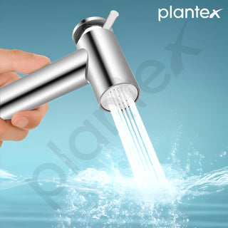 Plantex ABS Health Faucet Set for Bathroom/Dual Flow Jet Spray for Toilet with Stainless Steel 1 Meter Flexible Hose Pipe and Wall Hook/Hand Shower for Toilet-Chrome Finish