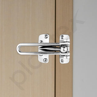 Plantex Heavy Duty Swing Bar Lock/Door Safety Guard with High Security Auxiliary Lock for Home/Office/Hotel – (SH-42, Silver, Chrome Finish)