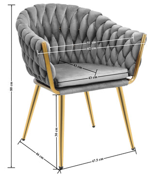 Plantex Morden Peradox Chair with Sitting Cushion for Home/Peradox Chair with PVD Gold Leg for Cafe/Restaurant/Office/Living Room/Bed Room (APS-1042-Grey & PVD Gold)