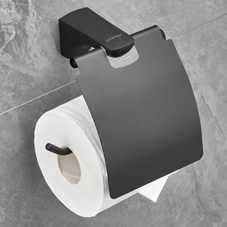 Plantex Space Aluminium Toilet Paper Holder/Tissue Paper Roll Holder in Bathroom/Lavatory/Bathroom Accessories (Black)