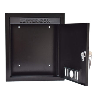 Plantex Wall Mount A4 Size Letter Box - Mail Box/Letter Box for Home gate with Key Lock (Black)