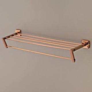 Plantex 304 Grade Stainless Steel Towel Stand/Towel Organizer/Rack for Bathroom - Decan (Rose Gold)