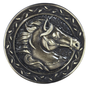 Plantex Horse Face Brass-Antique Cabinet Round Drawer Pulls and Knobs Handle - Pack of 6 Pieces