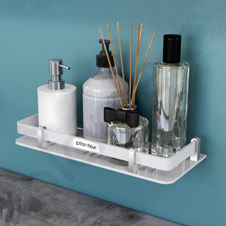 Plantex Deluxe Acrylic Bathroom Shelf (12x5 Inches, White, Matte)